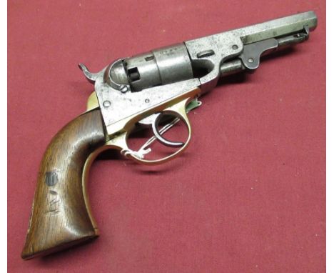 J. M. Cooper Navy 2nd model c.1867 5 shot double action percussion revolver .36 cal, 4" octagonal barrel stamped Cooper Firea