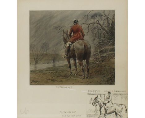 After "Snaffles" Charles Johnson Payne (1884-1967); 'Foxcatchers, For the Love of it', colour print, signed in pencil, with b