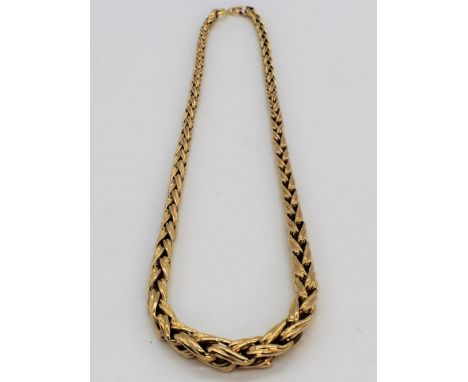 9ct yellow gold Palma graduated chain necklace with spring ring clasp, by JG&amp;S, 9ct, L41cm, 37.5g 