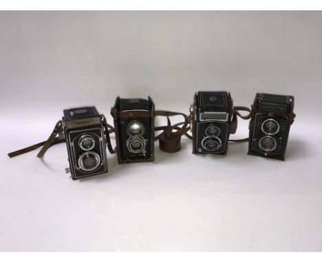 An Ikoflex camera, a Brillant camera, a Rolleicord camera and a Yashica Flex camera(4)