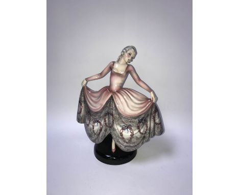 A 1930's Goldscheider figure of a girl, number 8301, by Stephan Dakon, H 31cm