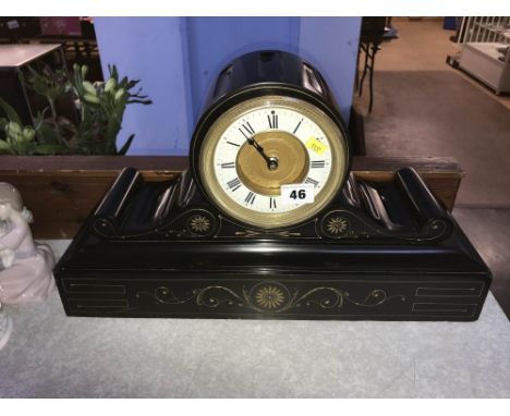A Victorian slate mantel clock