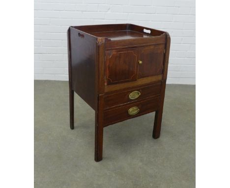 Georgian mahogany tray top commode, 51 x 74 x 45cm. (a/f) 