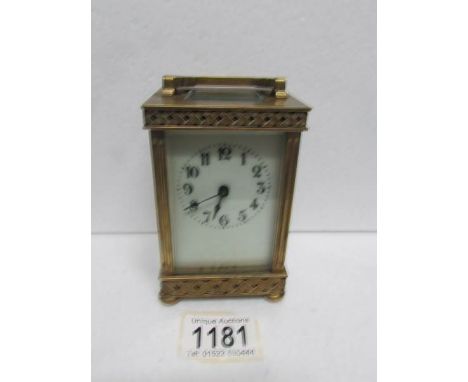A brass carriage clock
