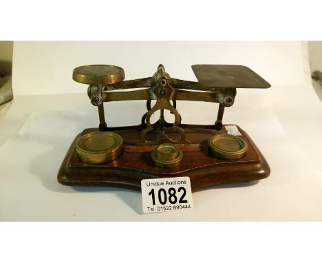 A set of postal scales with weights