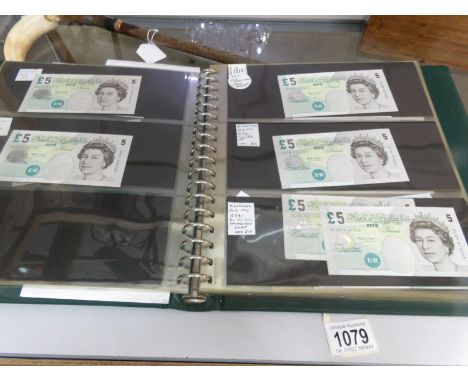 An album of British bank notes with face value of over £1200 together with Confederate States of America bank note, traveller
