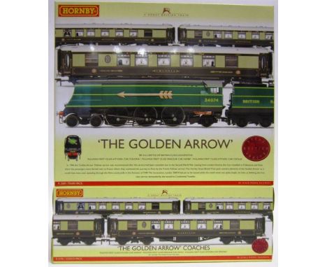 [OO GAUGE]. A HORNBY NO.R2369, GREAT BRITISH TRAIN PACK, 'THE GOLDEN ARROW' comprising B.R. Battle of Britain Class 4-6-2 ten