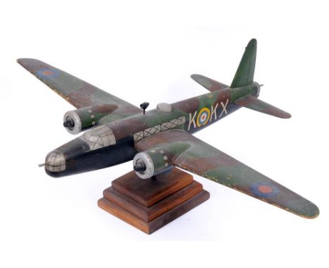 A SCRATCH-BUILT WOODEN MODEL OF A VICKERS WELLINGTON MK 1C TWIN-ENGINED MEDIUM BOMBER of No.311 (Czechoslovak) Squadron, R.A.
