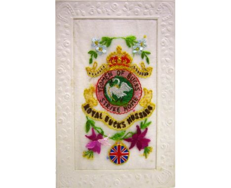 POSTCARDS - GREAT WAR WOVEN SILKS Approximately thirty-seven cards, including Somerset Light Infantry, Devonshire Regiment, G