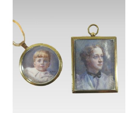 Mabel Eleanor Sarton (Elwes) *ARR, (1878-1950), miniature portrait of Emily Hayward, signed with monogram and dated 1903, wat