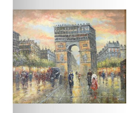 U A R, (20th century), Arc De Triomphe, signed, oil on canvas, 49 x 59cm