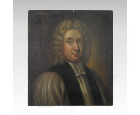 English school, (18th century), portrait of a clergyman, oil on panel, 33 x 29cm, unframed