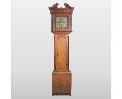 A George III oak and mahogany cased longcase clock, the brass dial signed William Terry, having a thirty hour movement, 200cm