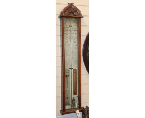 An Admiral Fitzroy oak barometer H.110cm