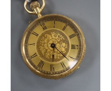 A Swiss 18k keyless fob watch.