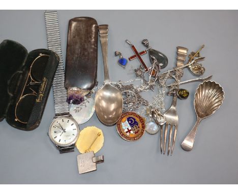 Mixed jewellery, silver and collectables, including a Swiss Emporer watch.