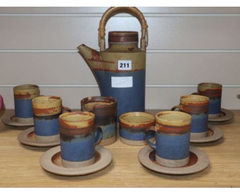 A Robin Welch studio pottery fifteen piece coffee service