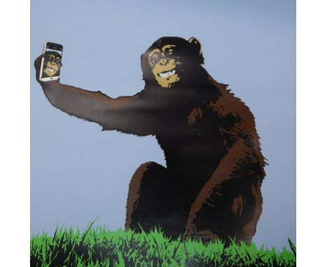 T.Wat, five limited edition prints, 'Chimp Selfie', four signed and numbered from the edition of 50, 57 x 56cm