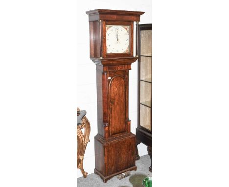 An Oak and Mahogany Thirty Hour Painted Dial Longcase Clock, circa 1800, 12" square painted dial, signed H. Philipson, Ulvers