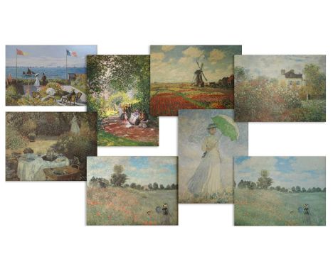 A Group of Decorative Modern Reproductions After Claude Monet (1814-1926), to include "Fields of Tulips With The Rijnsburg Wi