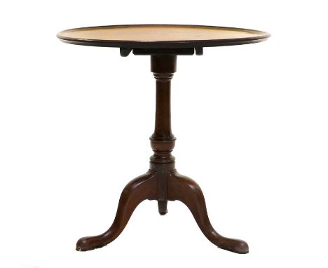A George III Mahogany Dish Top Tripod Table, 68cm by 69cm