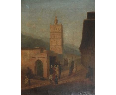 British School (early 20th Century)"Algiers"Inscibed and dated 1910, oil on canvas, 55cm by 44.5cmQuite heavy surface dirt an