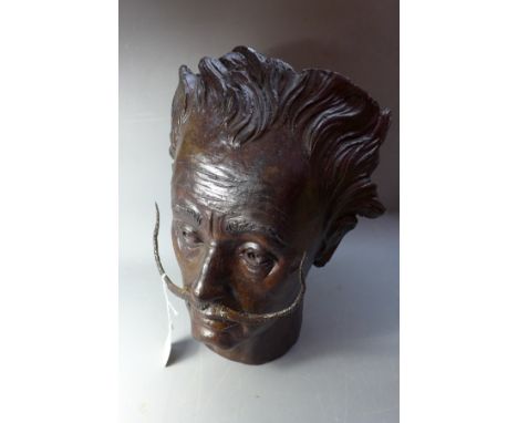 A contemporary bronze planter in the form of Surrealist Artist Salvador Dali  