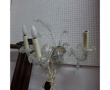 A Venitian style three branch wall light with floral decoration. 