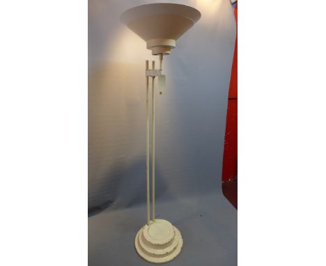 A vintage industrial cast iron standard lamp