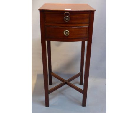 A mahogany lamp table with single and faux drawer