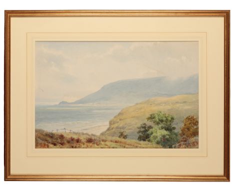 ELLIOT HENRY/HAIGH MARTEN (FL. 1886-1910) 'A Bay Near Lulworth' signed and titled in pencil on a sheet affixed verso, waterco