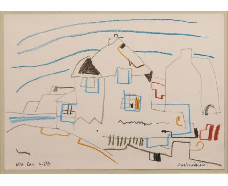 PADRAIG MACMIADHACHAIN (1929-2017) 'West Bay 7.V.87 01' signed lower right, titled lower left, pastel and pencil on paper, 21