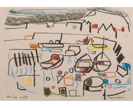 PADRAIG MACMIADHACHAIN (1929-2017) 'West Bay 7.V.87 02' signed lower right, titled lower left, pastel and pencil on paper, 21