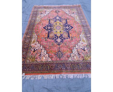 A wool carpet with Persian pattination, 77'' x 11''