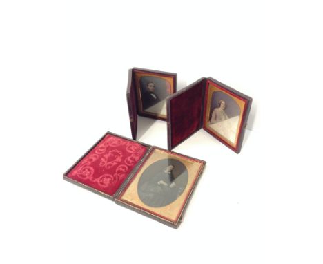 A pair of 19th century Daguerreotype style portrait photographs by the Photographic Portrait Gallery, Exchange Arcade Manches