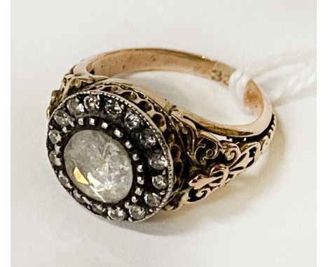 8 CARAT GOLD ROSE CUT DIAMOND RING CENTRE STONE APPROX 1&nbsp;CARAT