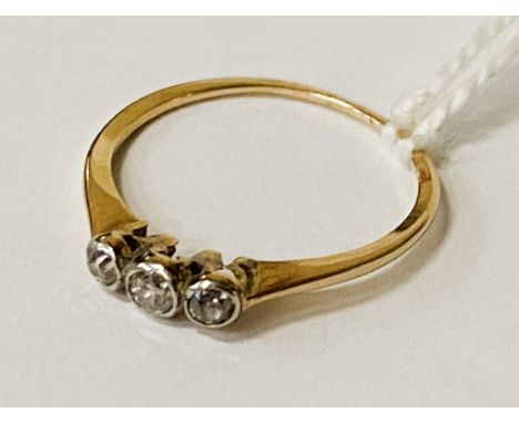 LADIES GOLD &amp; DIAMOND TRILOGY RING SIZE M
