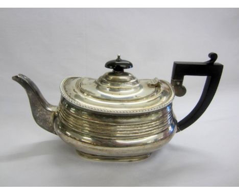 Silver Georgian Style Teapot with gadroon mount, Birmingham 1928 