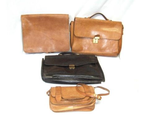 4 Vintage Leather Satchel Style Bags (4) 