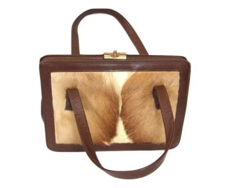 Vintage 1950s Leland Antelope Skin Handbag 
