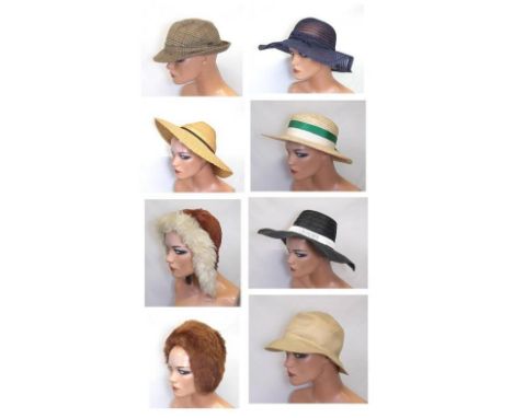 Vintage Hats incl. Dunn &amp; Co. trilby, Genuine Panama marked Schoolwear Ltd. St. Stephens Road Walthamstow E17, Ricemans e