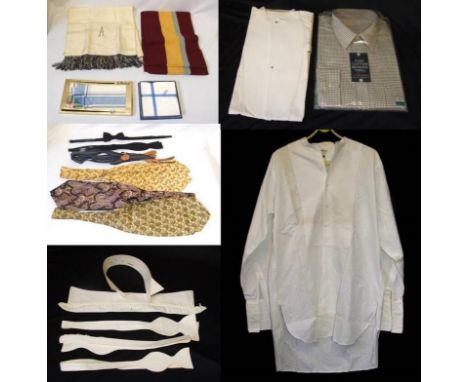 2 Mens Vintage Rochester Dress Shirts, As New Debenhams Shirt size 16 1/2", 2 dress collars, 3 white bow ties, 2 boxes of as 