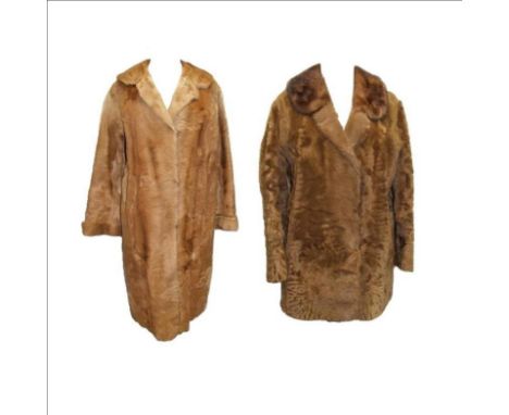 Ladies Vintage Ponyskin Coat, approx. size 12/14 &amp; Vintage Persian Lamb/Karakul Jacket with mink collar, approx. size 10/