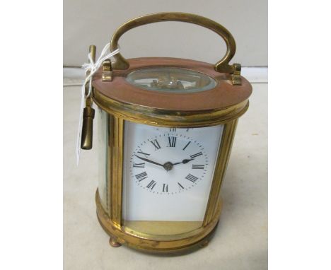 A brass carriage clock