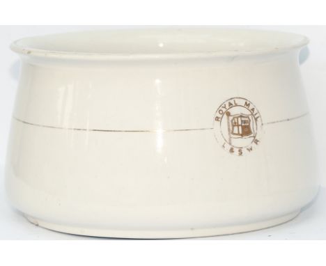 London &amp; South Western Railway Chamberpot with Royal L&amp;SWR Coat of Arms gilded onto the front. In very good condition