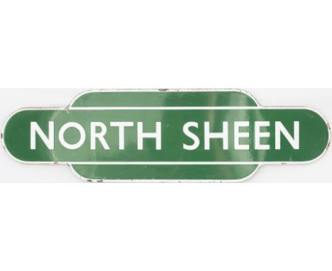 Totem BR(S) FF NORTH SHEEN from the former London and South Western Railway between Mortlake and Richmond. In very good condi