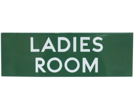 Southern Railway enamel doorplate LADIES ROOM. In excellent condition, measures 18in x 6in and comes with a wooden frame for 