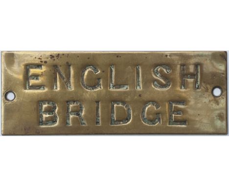 GWR hand engraved signal box Shelf Plate ENGLISH BRIDGE from either Severn Bridge Junction or Coleham signal boxes. In ex rai