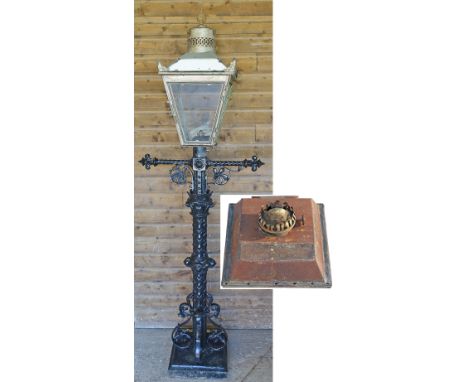 Furness Railway pillar mounted station platform Oil Lamp from Grange Over Sands station. The lamp case is in very good condit