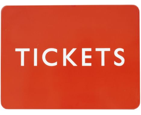 BR(NE) FF enamel station sign TICKETS. In excellent condition measuring 24in x 18in.